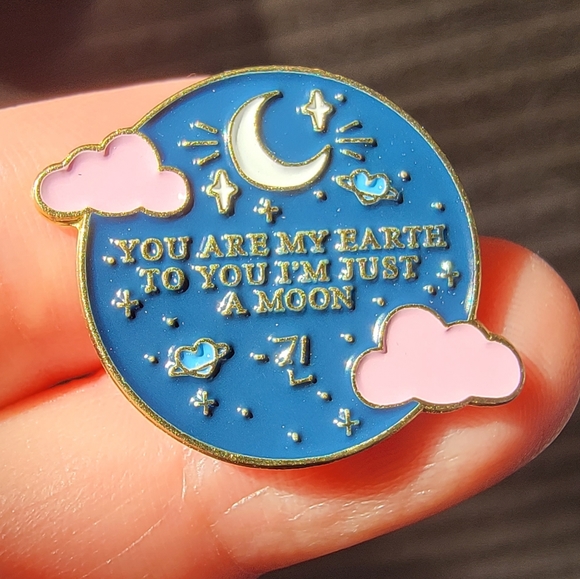 *2 for $13* "You're My Earth To You I'm Just a Moon" BTS Moon Song Lyrics Pin - Picture 5 of 6